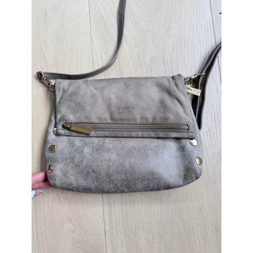 Hammitt VIP Taupe Distressed Nubuck Leather Crossbody Bag